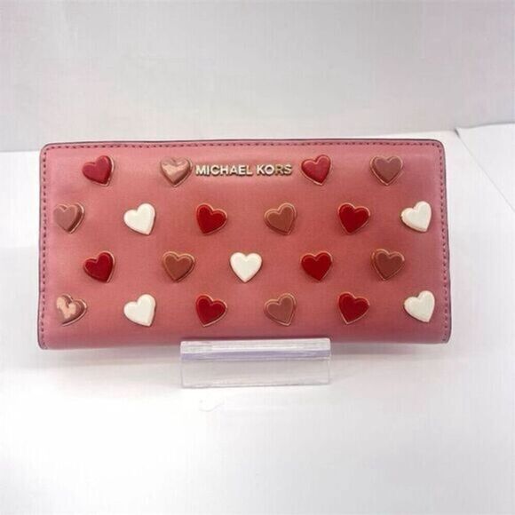 Michael Kors Women's Rose Color 2piece Card Case Carryall Wallet NWOT He… - Picture 1 of 5